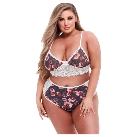Baci - ensemble lingerie grande taille - fleurs dentelle
