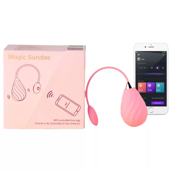 Magic Motion Sundae - œuf vibrant connecté rechargeable - rose