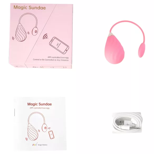 Magic Motion Sundae - œuf vibrant connecté rechargeable - rose