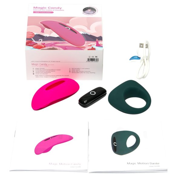 Magic Motion - vibromasseur couple - télécommande - silicone rose/vert