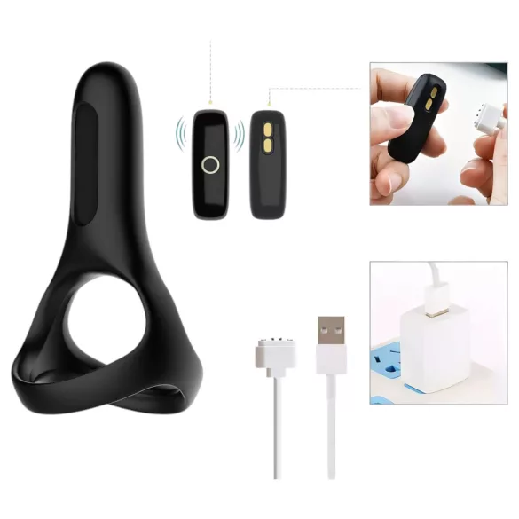 Magic Motion Rise - anneau pénien vibrant connecté rechargeable - noir