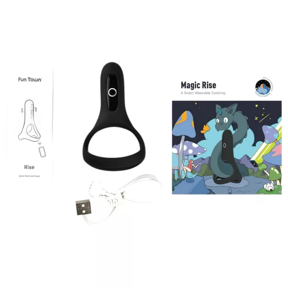 Magic Motion Rise - anneau pénien vibrant connecté rechargeable - noir