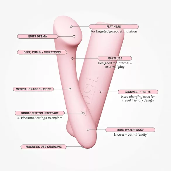 Vush Pop Shine - vibromasseur point G rechargeable étanche - rose