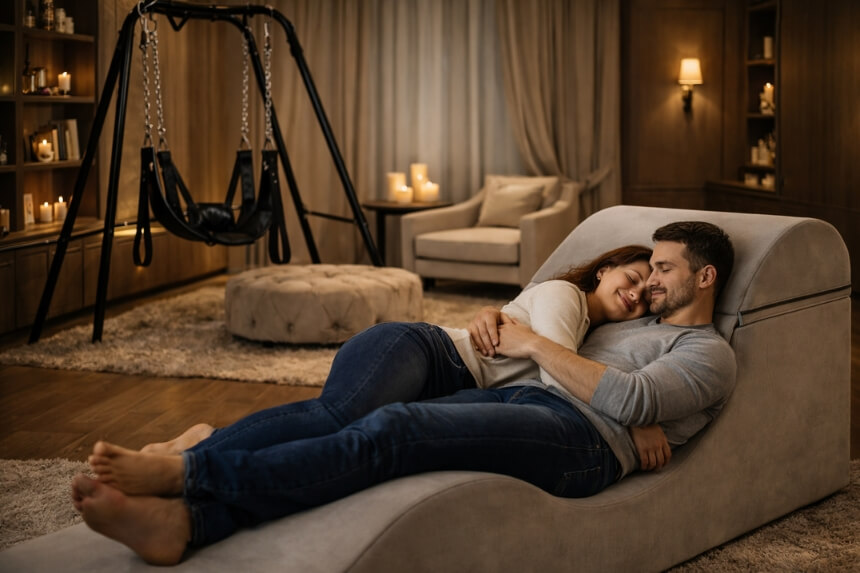 Salle de jeux érotique avec mobilier adulte et accessoires BDSM - desirel.fr